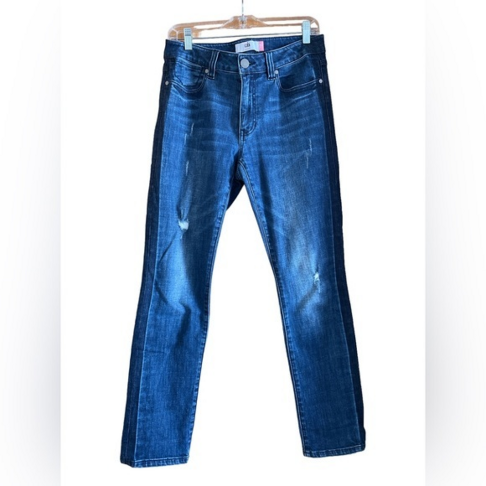 Cabi 3750 Tuxedo‎ Jeans High Rise Distressed Straight Stretch Women’s Size 6